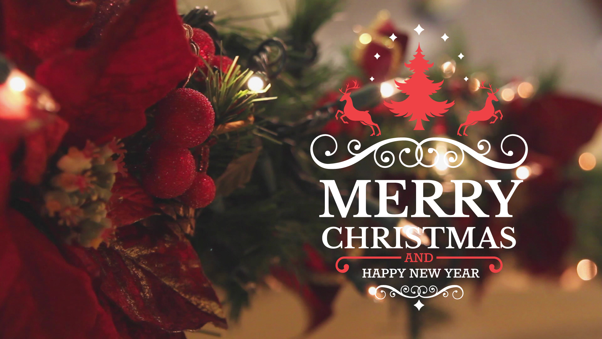 Blinking garland on Christmas tree Full HD video template — Design line — Crello